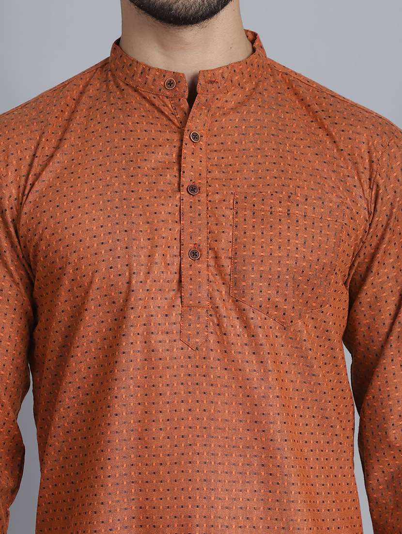 men self design mandarin neck long kurta - 22182674 -  Standard Image - 5