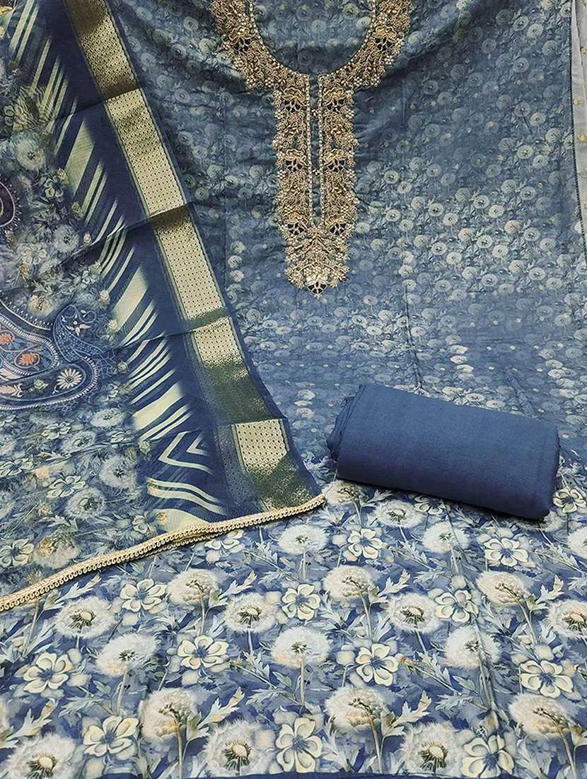 women floral embroidered unstitched suit set - 22182694 -  Standard Image - 3