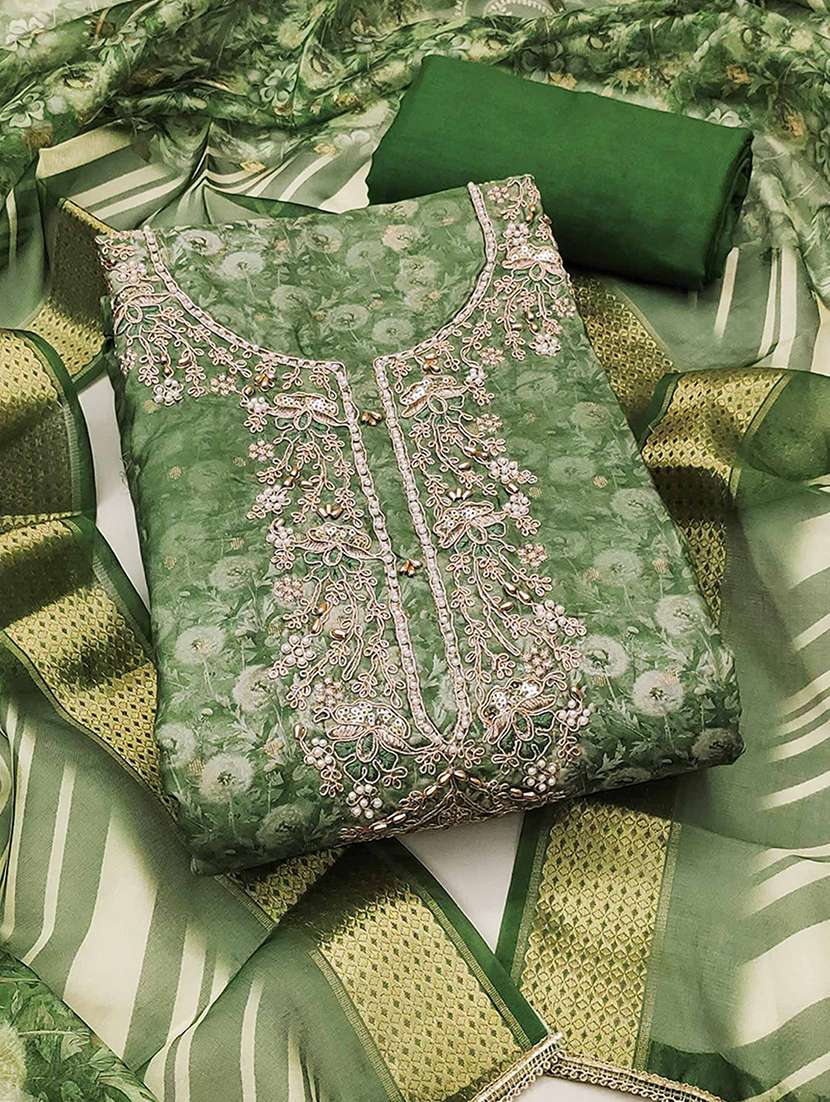 women floral embroidered unstitched suit set
