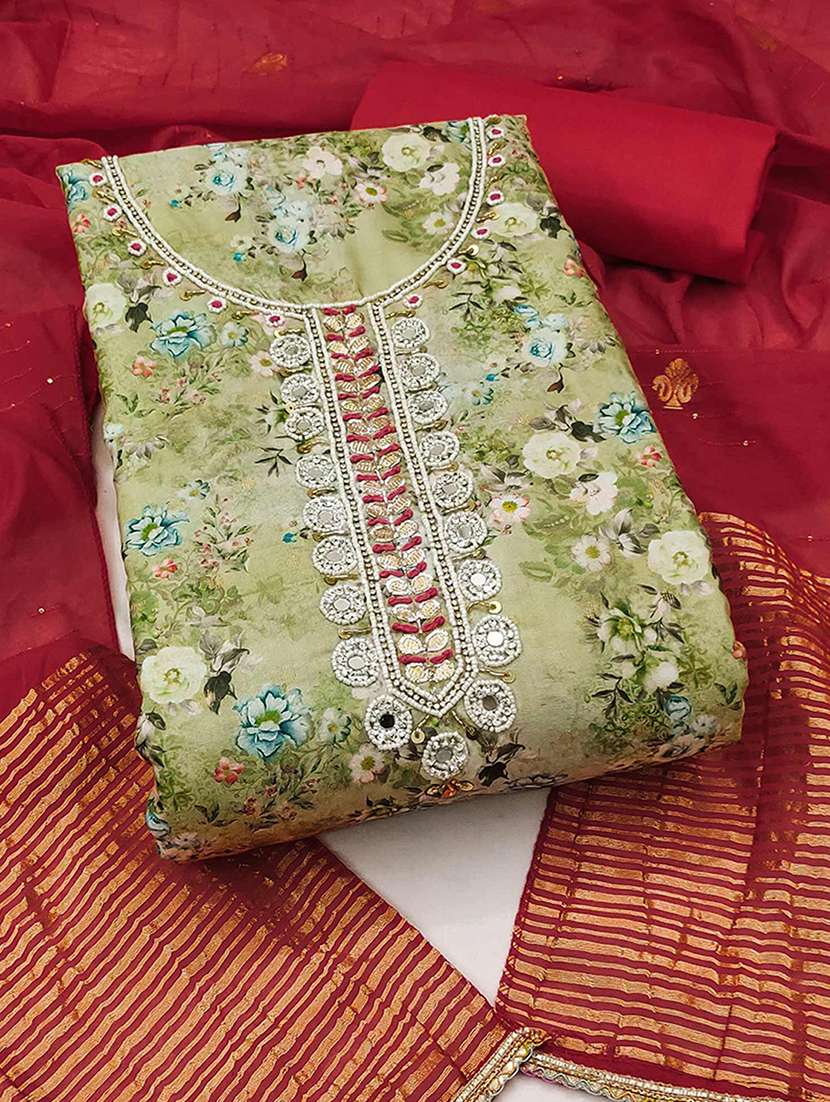 women floral embroidered unstitched suit set