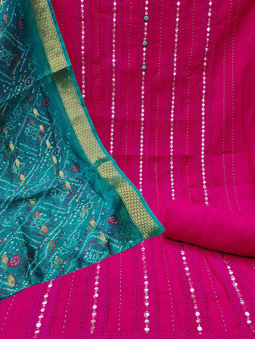 women solid with work unstitched suit set - 22182733 -  Standard Image - 3