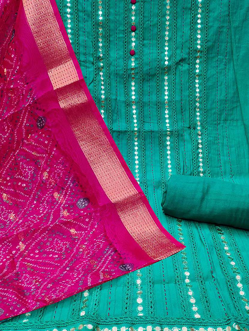 women solid with work unstitched suit set - 22182734 -  Standard Image - 3