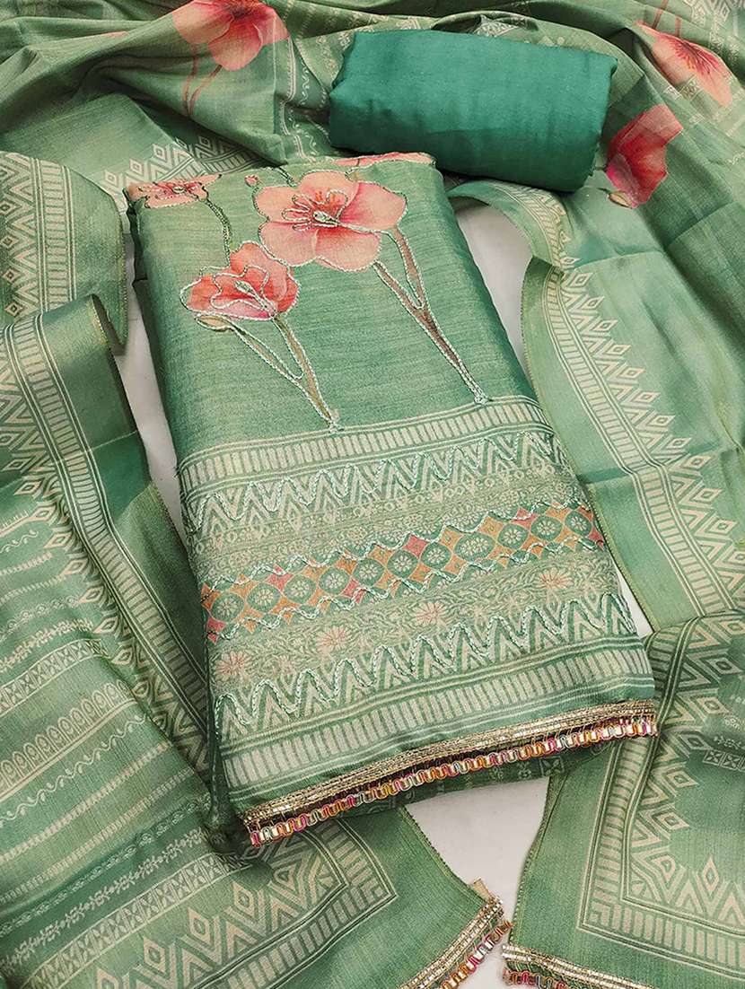 women floral embroidered unstitched suit set