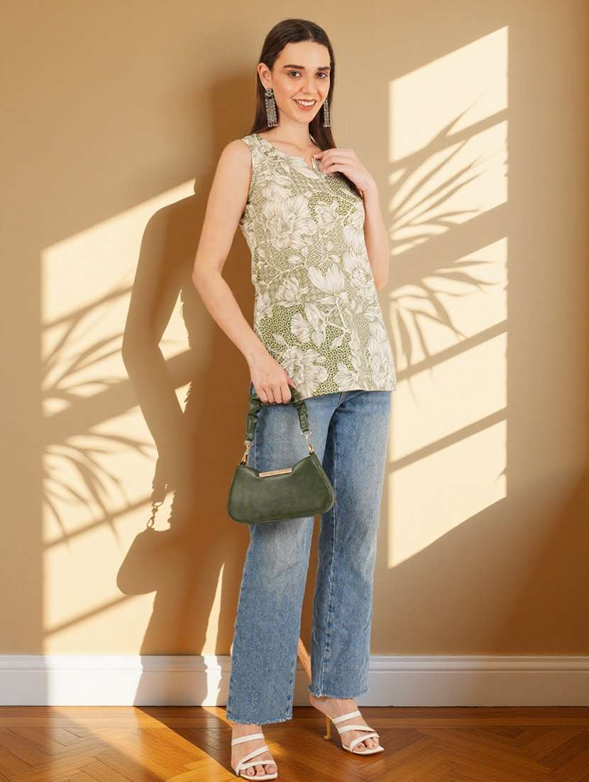women floral printed sleeveless straight kurti - 22182802 -  Standard Image - 5