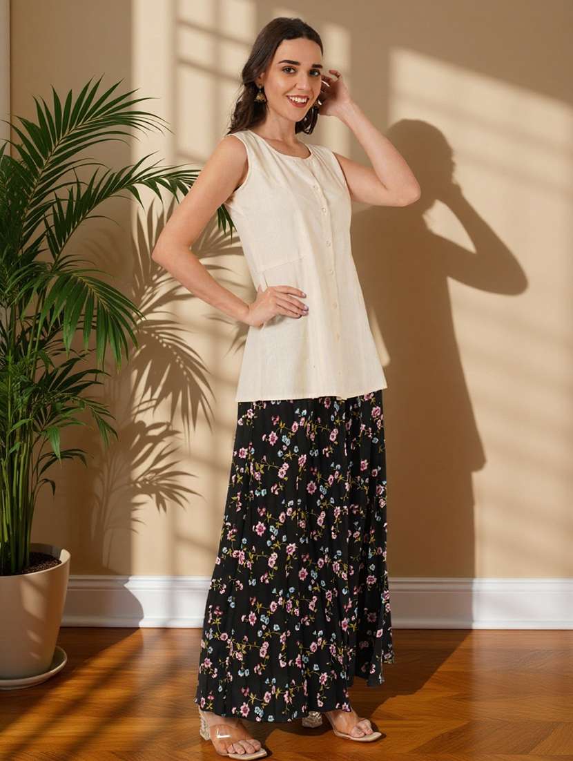 women solid sleeveless a-line top - 22182835 -  Standard Image - 3