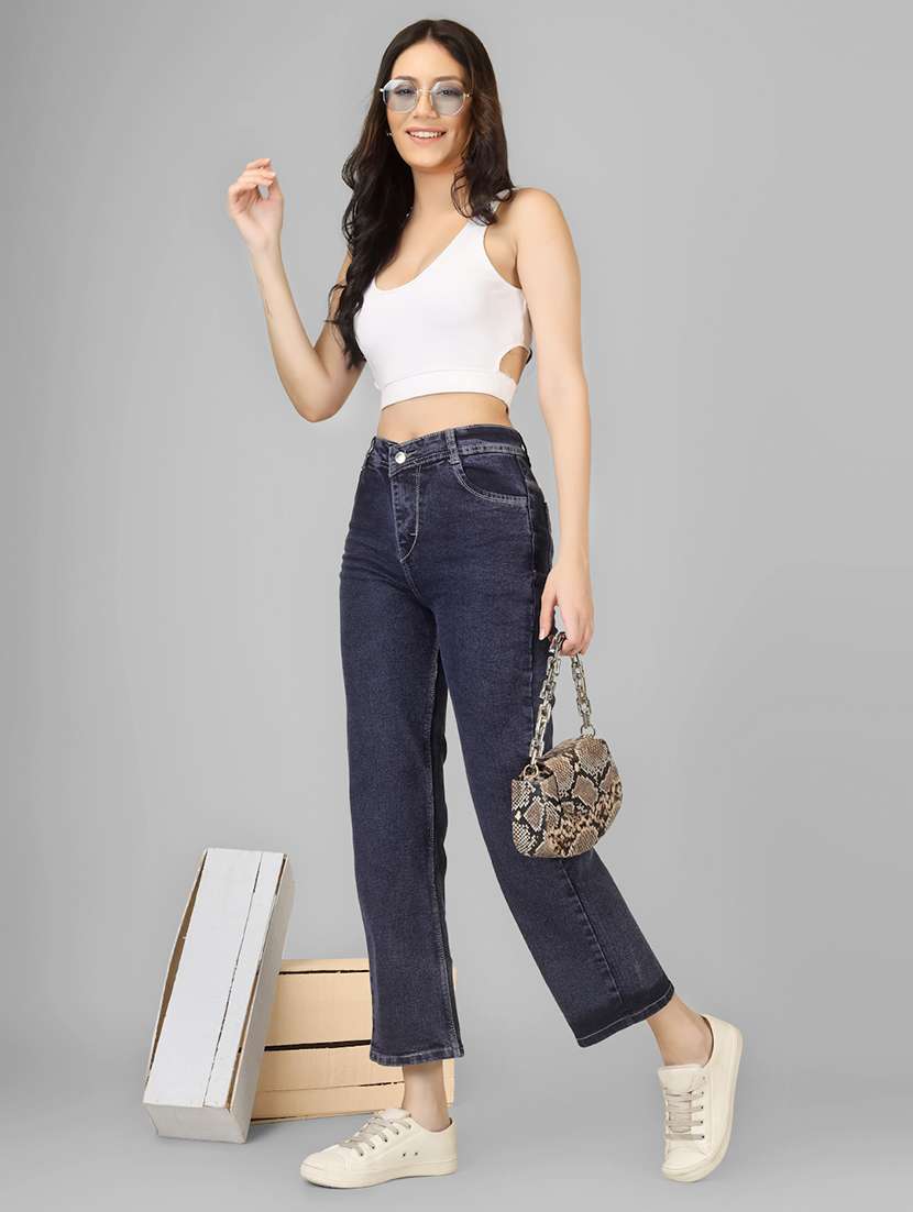 women solid mid rise straight fit jean - 22182848 -  Standard Image - 5