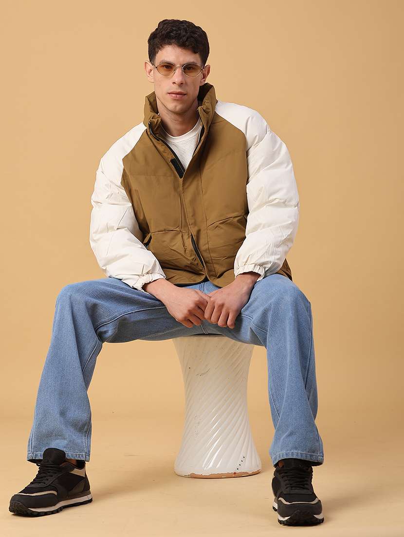 men color block long sleeve lightweight puffer jacket - 22182853 -  Standard Image - 5