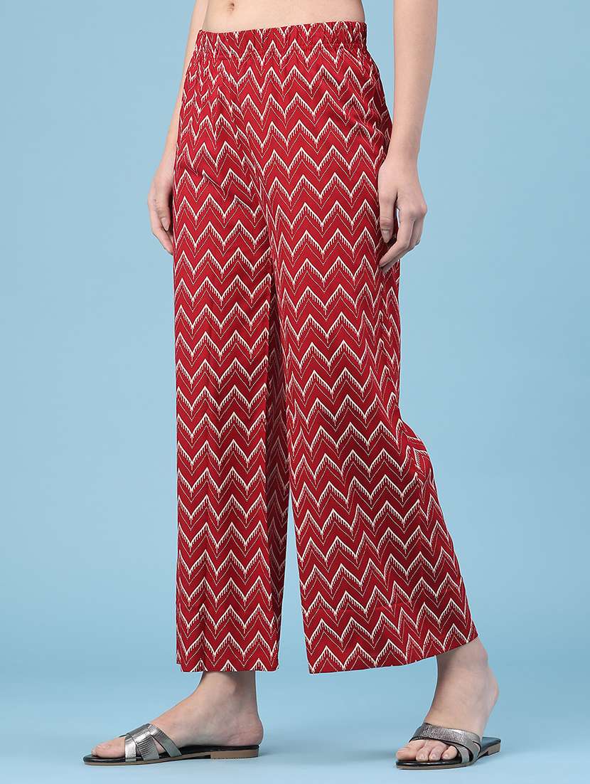 women printed mid rise palazzo - 22182866 -  Standard Image - 3