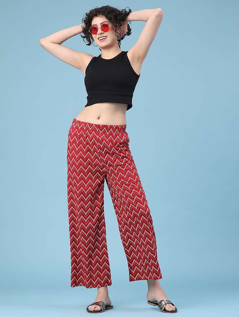 women printed mid rise palazzo - 22182866 -  Standard Image - 5