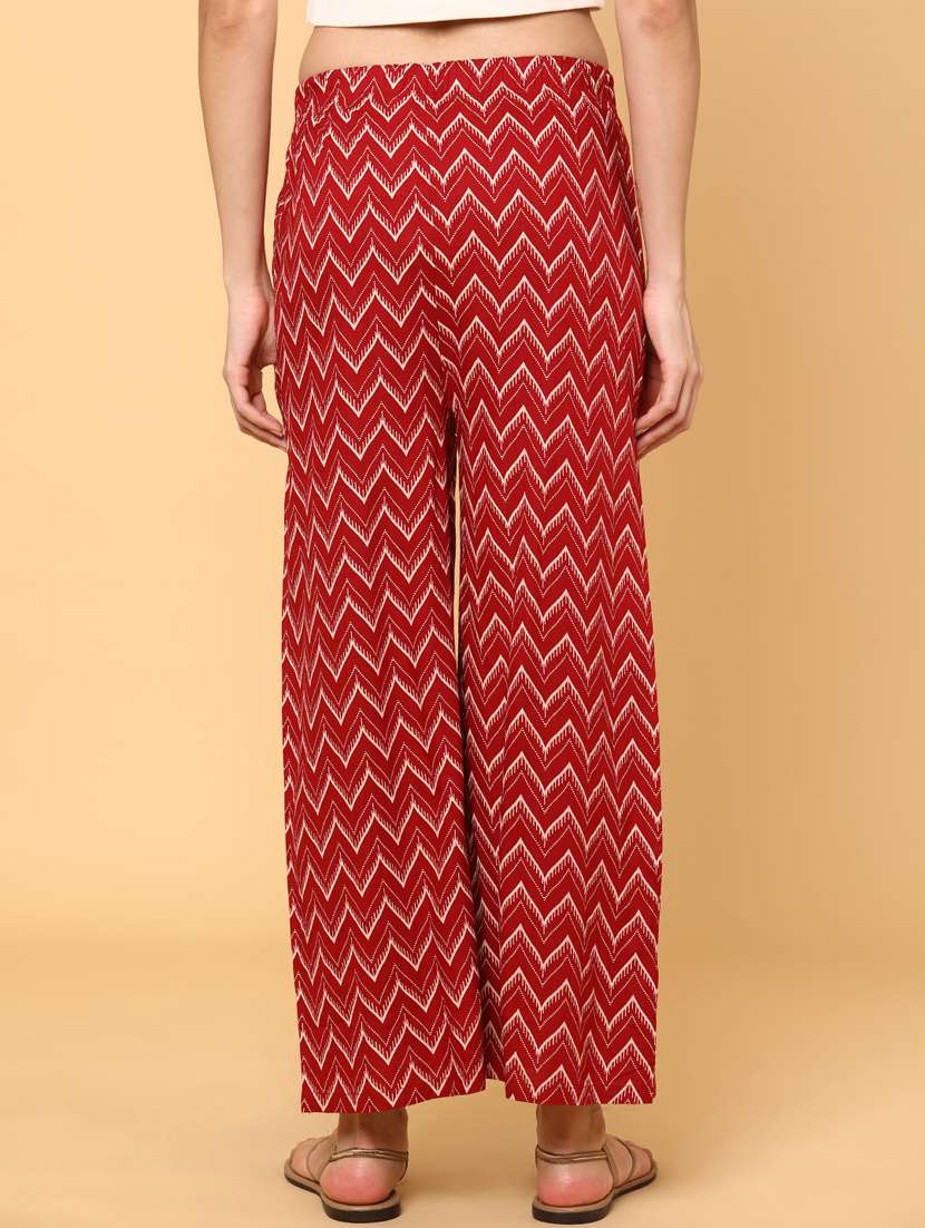 women printed mid rise flared palazzo - 22182870 -  Standard Image - 3