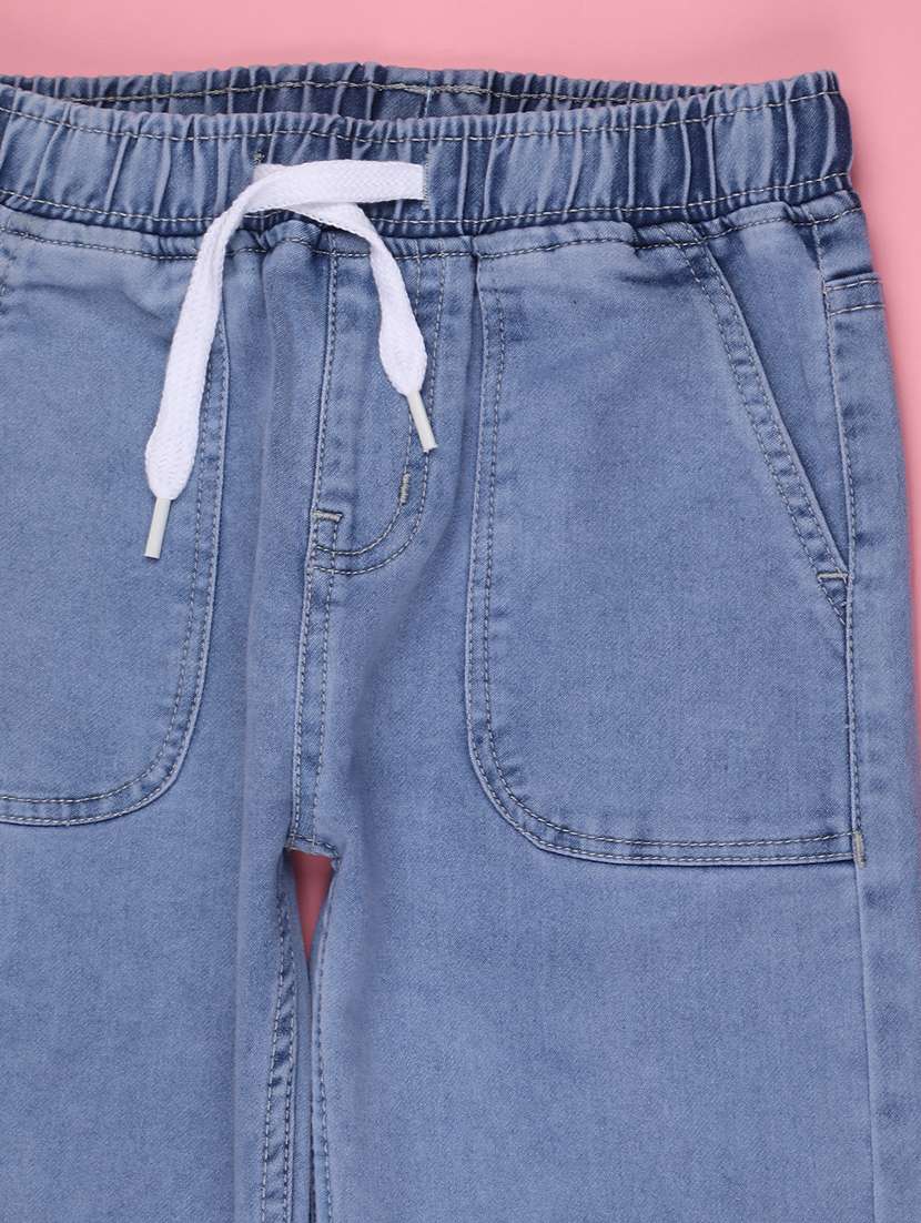 boys solid mid rise denim jogger - 22182873 -  Standard Image - 3