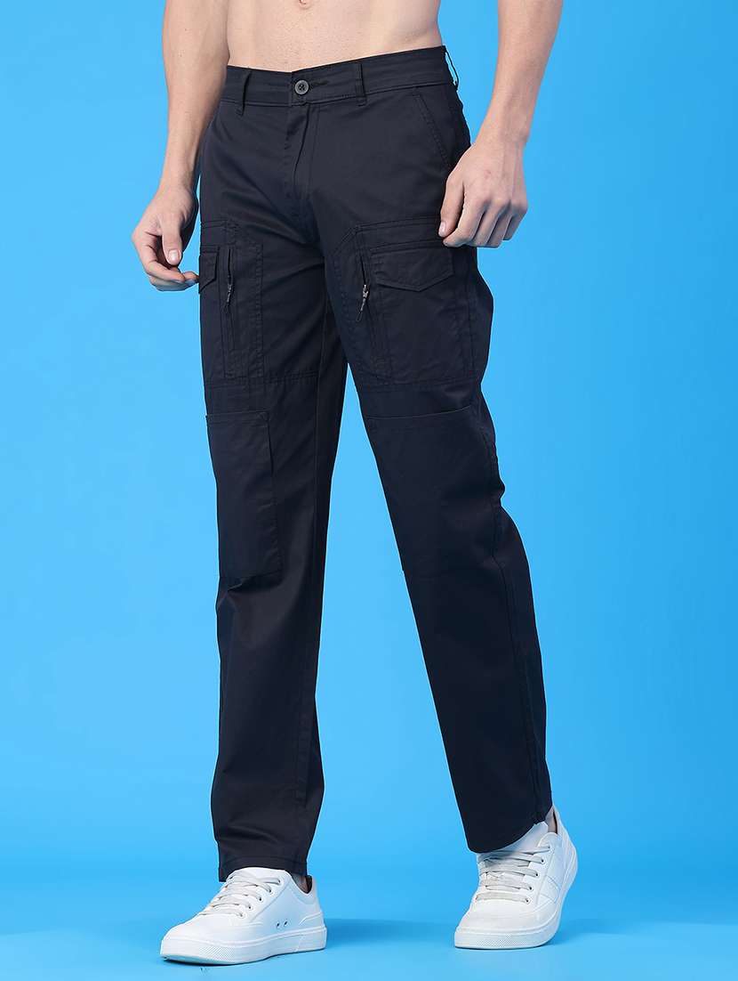men solid mid rise cargo - 22182876 -  Standard Image - 3