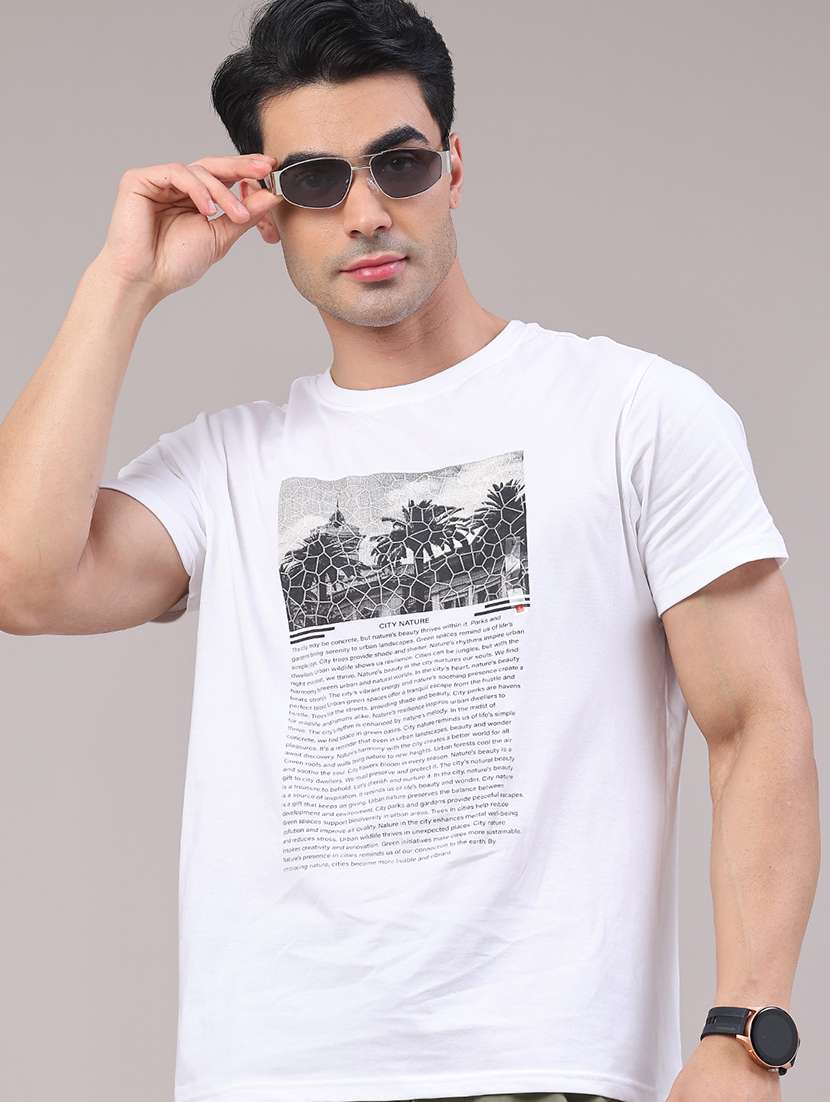 men printed short sleeve regular fit t-shirt