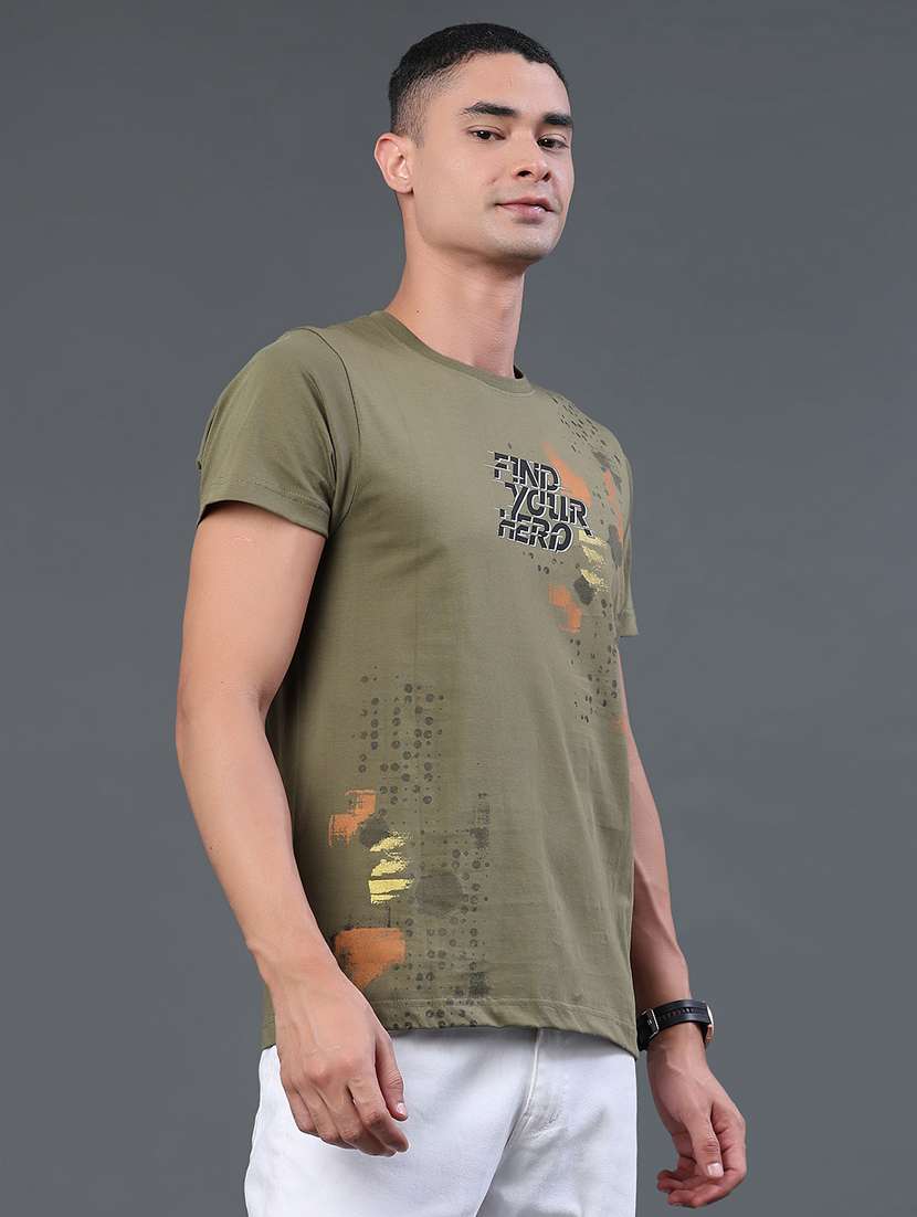 men printed round neck regular t-shirt - 22182900 -  Standard Image - 3