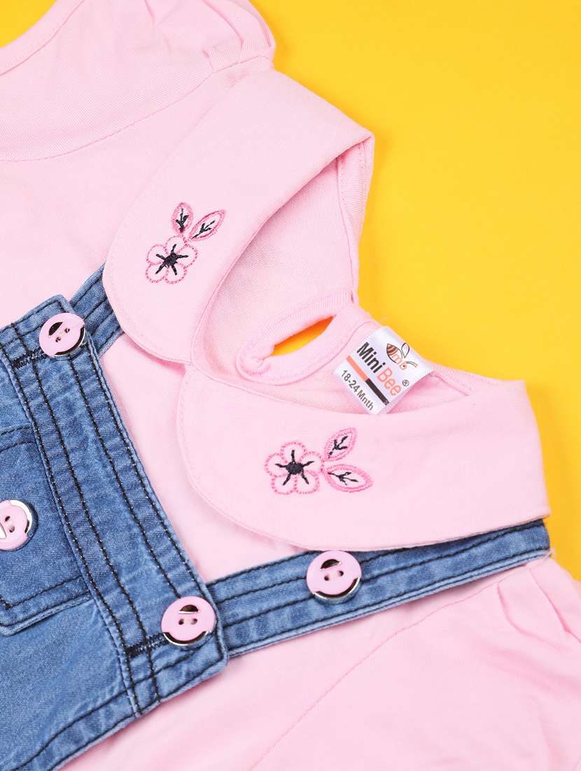 pink cotton combo infant twin set - 22182904 -  Standard Image - 3