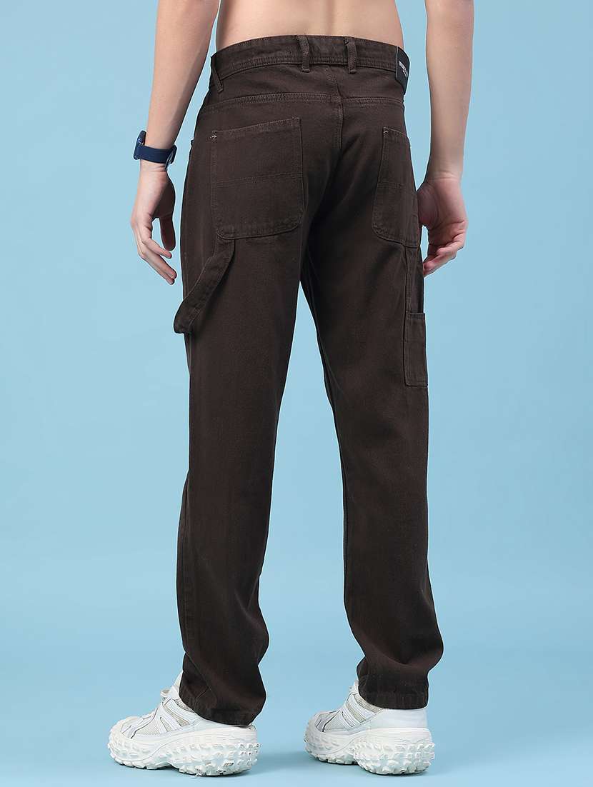 men plain mid rise full length tapered jeans - 22182909 -  Standard Image - 3