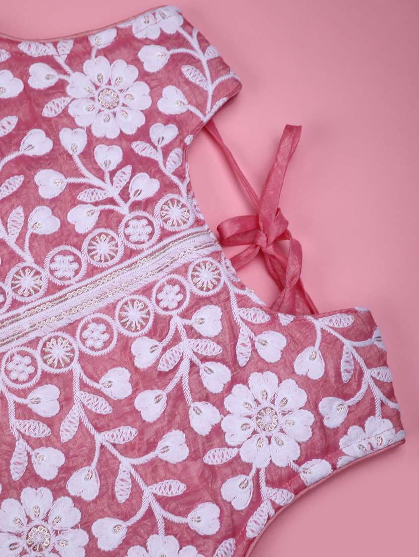 girls embroidered sleeveless ethnic co-ord set - 22182910 -  Standard Image - 3