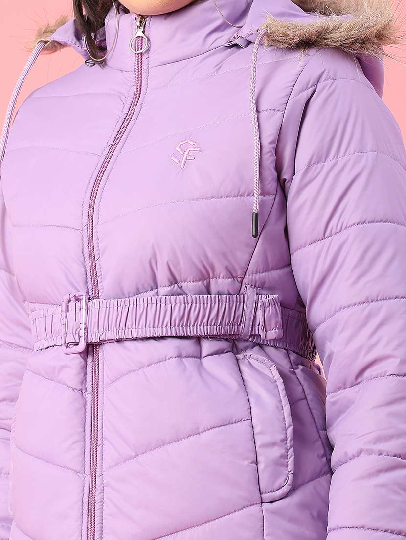women solid long sleeve puffer jacket - 22182928 -  Standard Image - 5