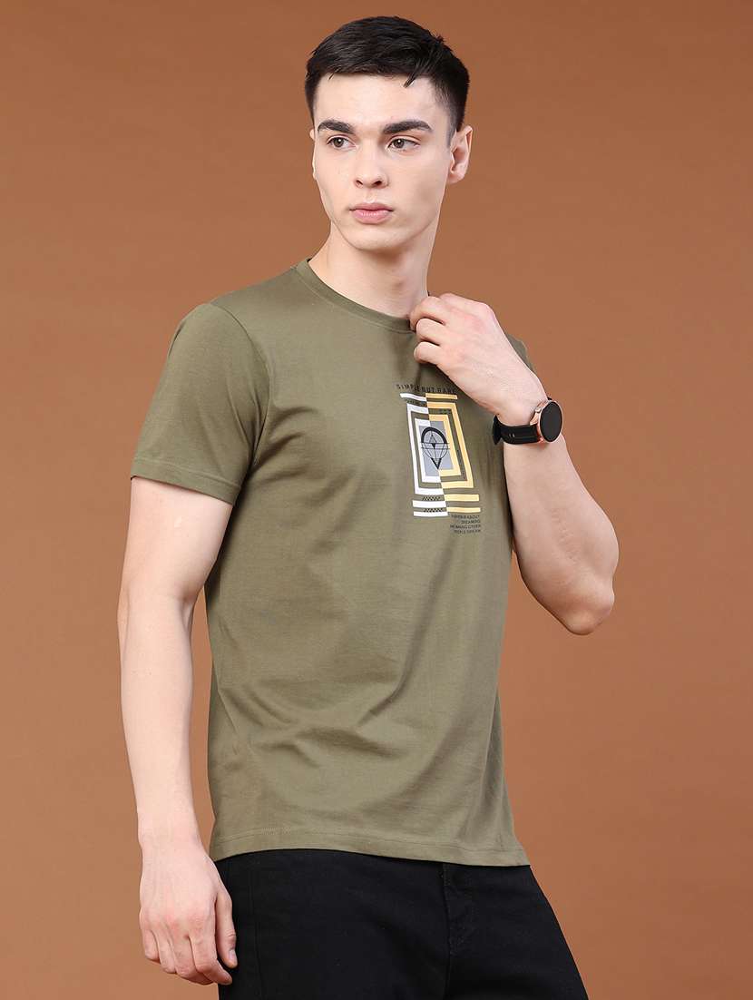 men printed round neck regular t-shirt - 22182944 -  Standard Image - 3