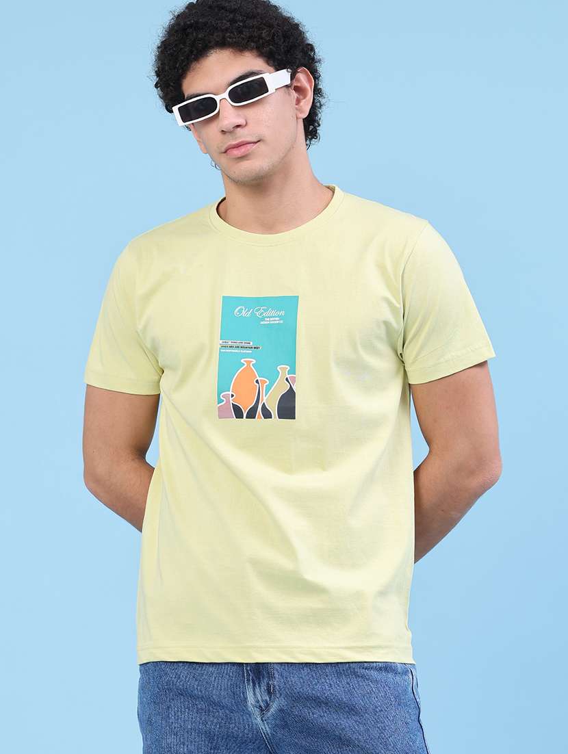men printed short sleeve slim fit t-shirt
