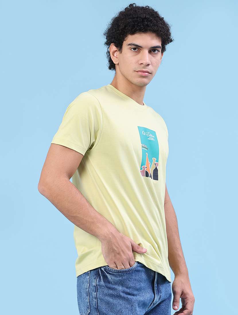 men printed short sleeve slim fit t-shirt - 22182946 -  Standard Image - 3