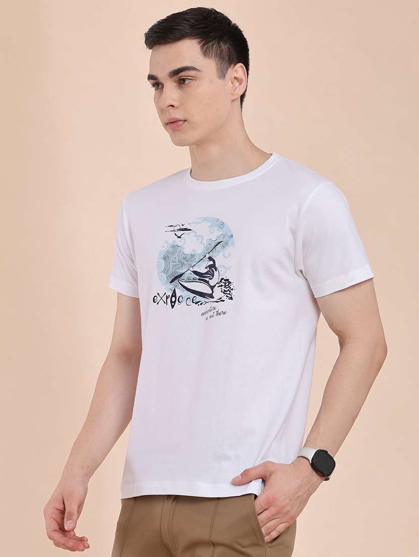men printed round neck regular t-shirt - 22182947 -  Standard Image - 3