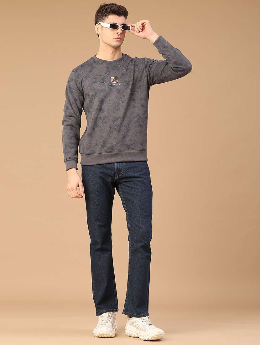 men printed round neck long sleeve sweatshirt - 22182969 -  Standard Image - 5