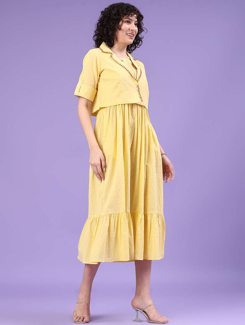 women embroidered shoulder strap tiered dress with jacket - 22183005 -  Standard Image - 3