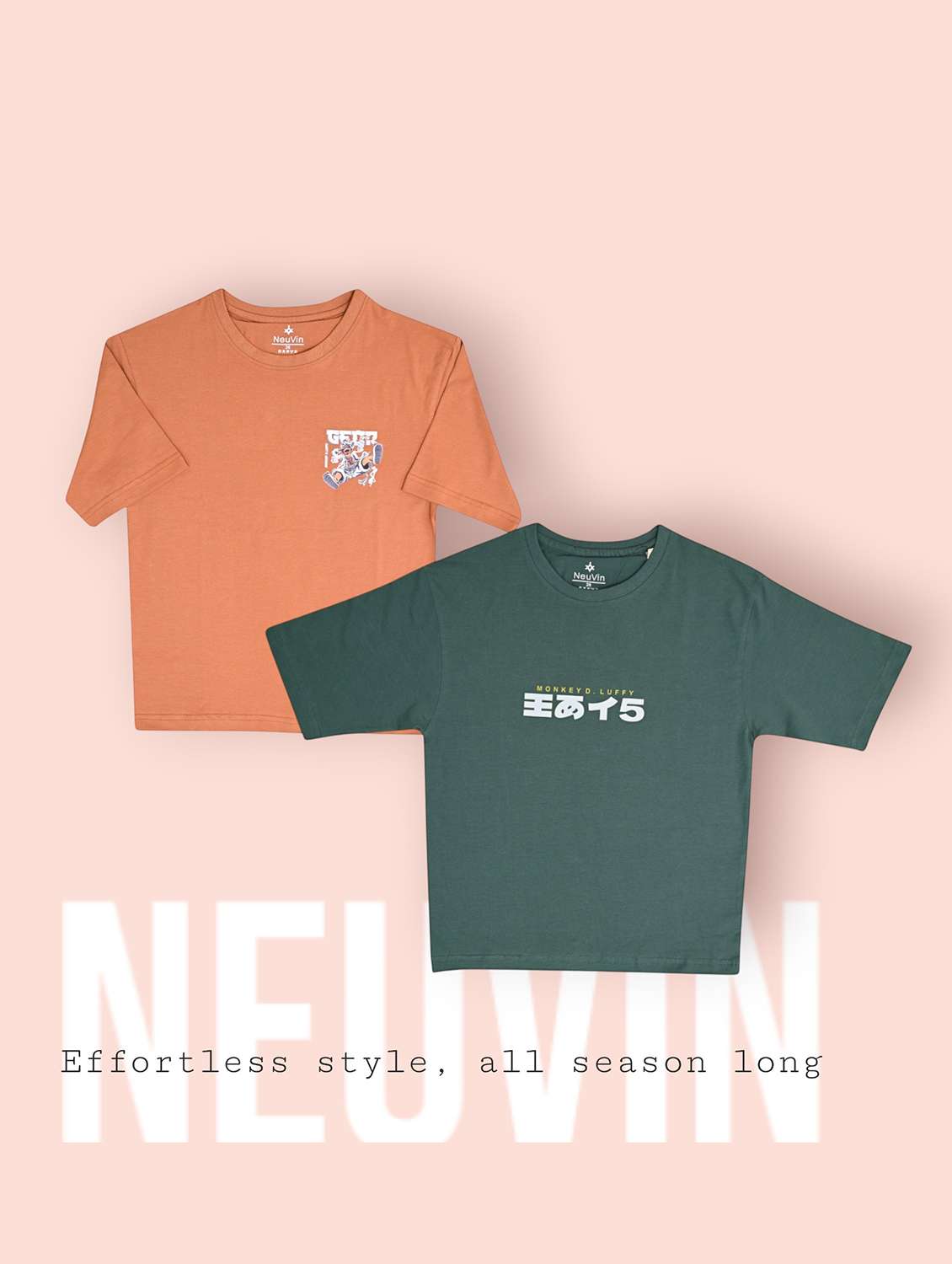 boys pack of 2 printed short sleeve t-shirt