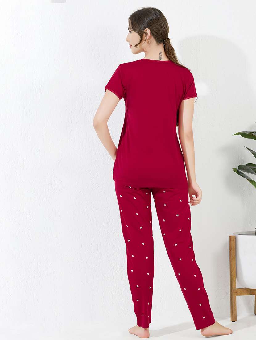 women printed nightwear pyjama set - 22183077 -  Standard Image - 3