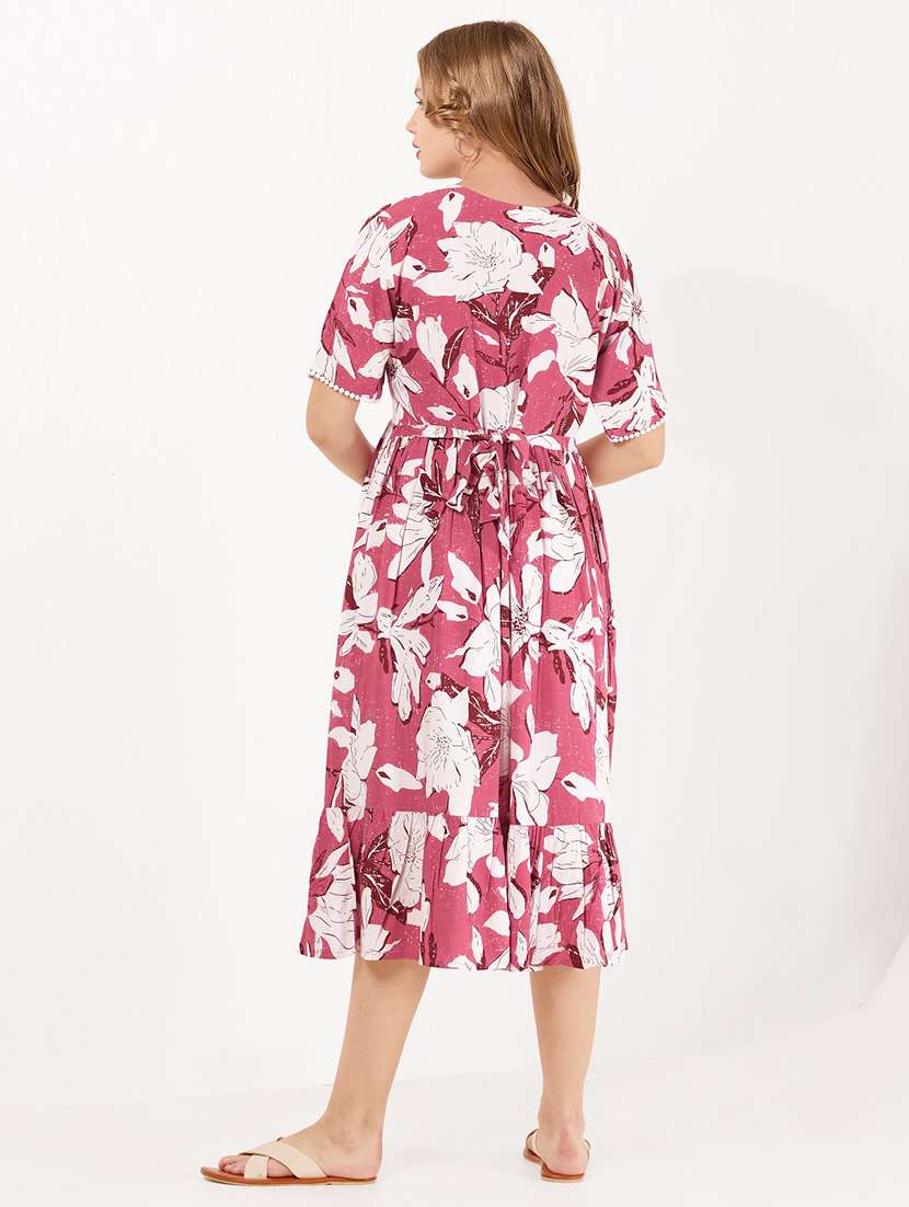 women printed short sleeve maternity wear dress - 22183081 -  Standard Image - 3