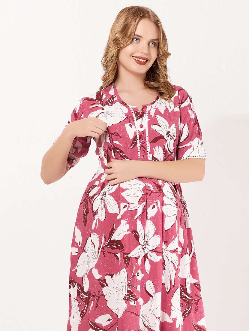 women printed short sleeve maternity wear dress - 22183081 -  Standard Image - 5
