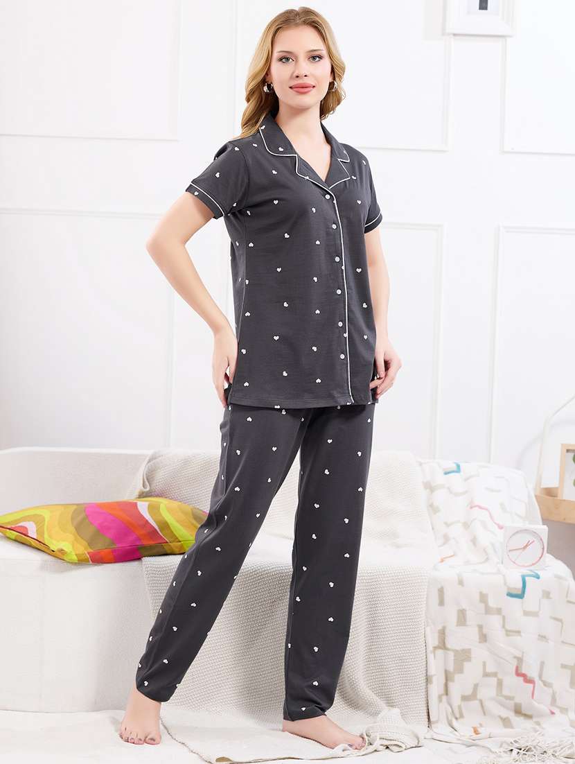 women printed nightwear pyjama set - 22183084 -  Standard Image - 3