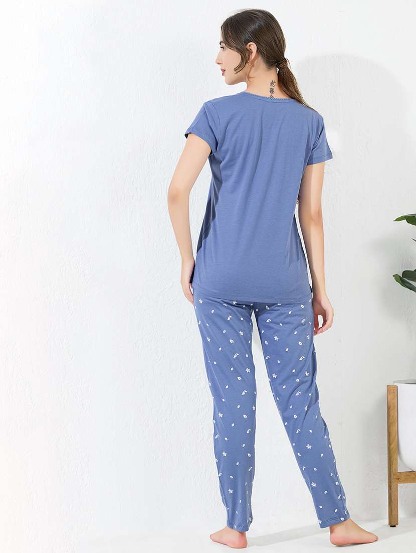 women printed nightwear pyjama set - 22183085 -  Standard Image - 3