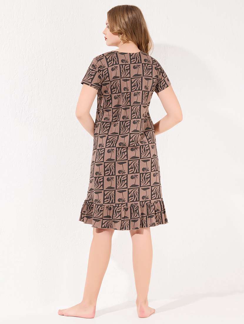 women printed short sleeve sleepshirt - 22183086 -  Standard Image - 3