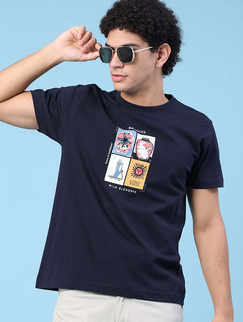men printed short sleeve slim fit t-shirt