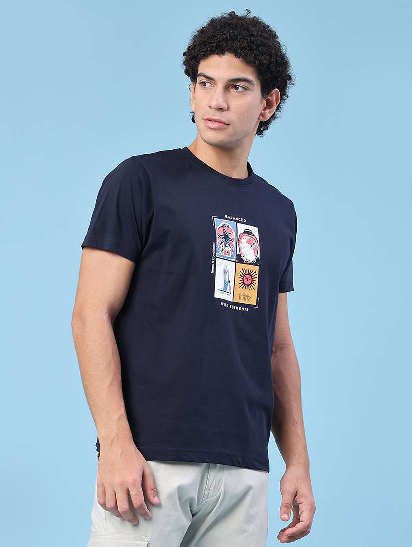 men printed short sleeve slim fit t-shirt - 22183092 -  Standard Image - 3