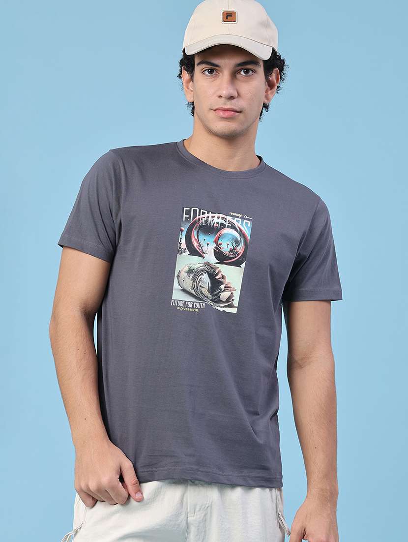 men printed short sleeve slim fit t-shirt