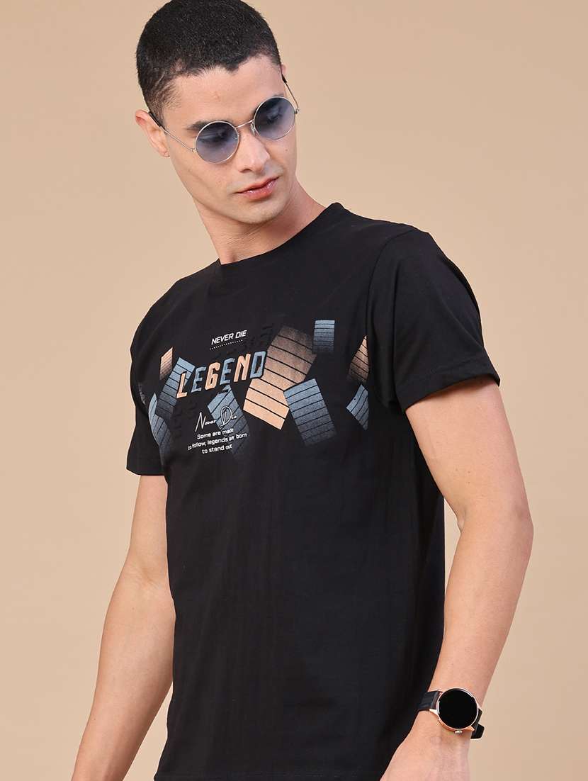 men printed short sleeve slim fit t-shirt