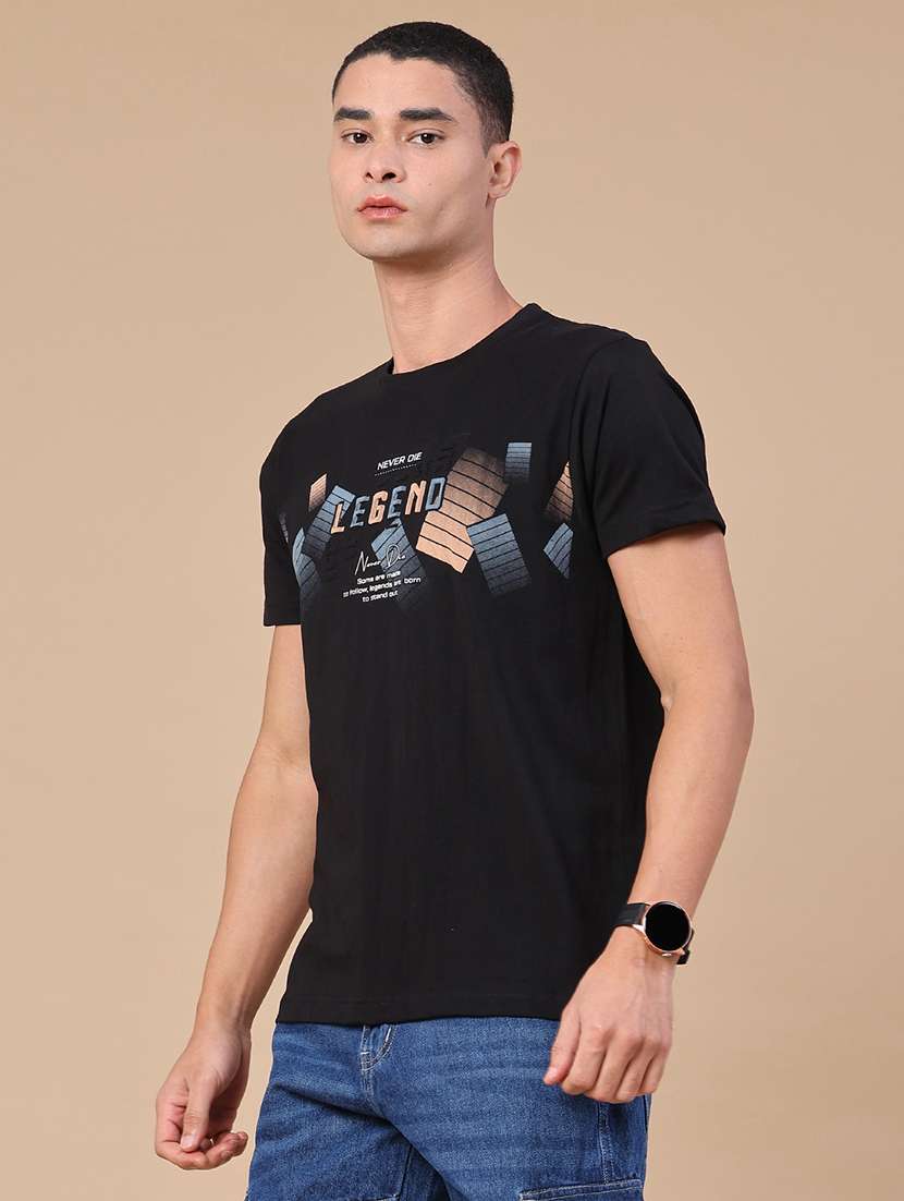 men printed short sleeve slim fit t-shirt - 22183113 -  Standard Image - 3