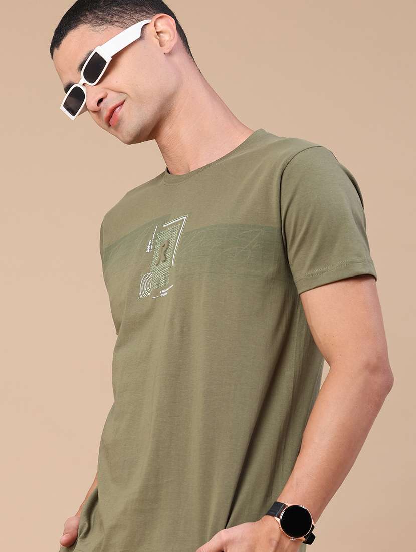 men printed short sleeve slim fit t-shirt