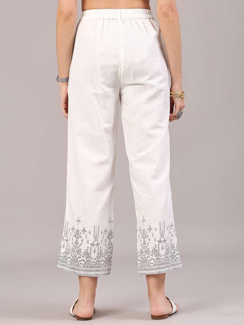 women printed high rise straight trouser - 22183146 -  Standard Image - 3
