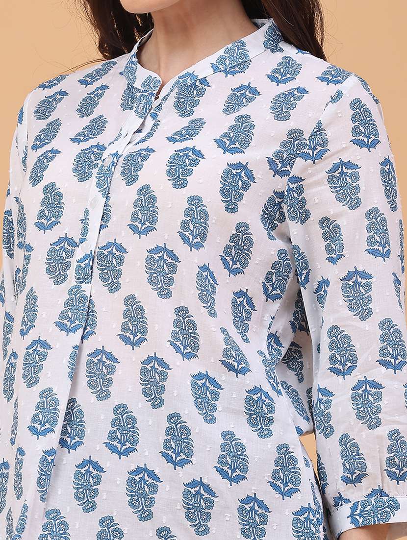 women printed three quarter sleeve ethnic top - 22183155 -  Standard Image - 5