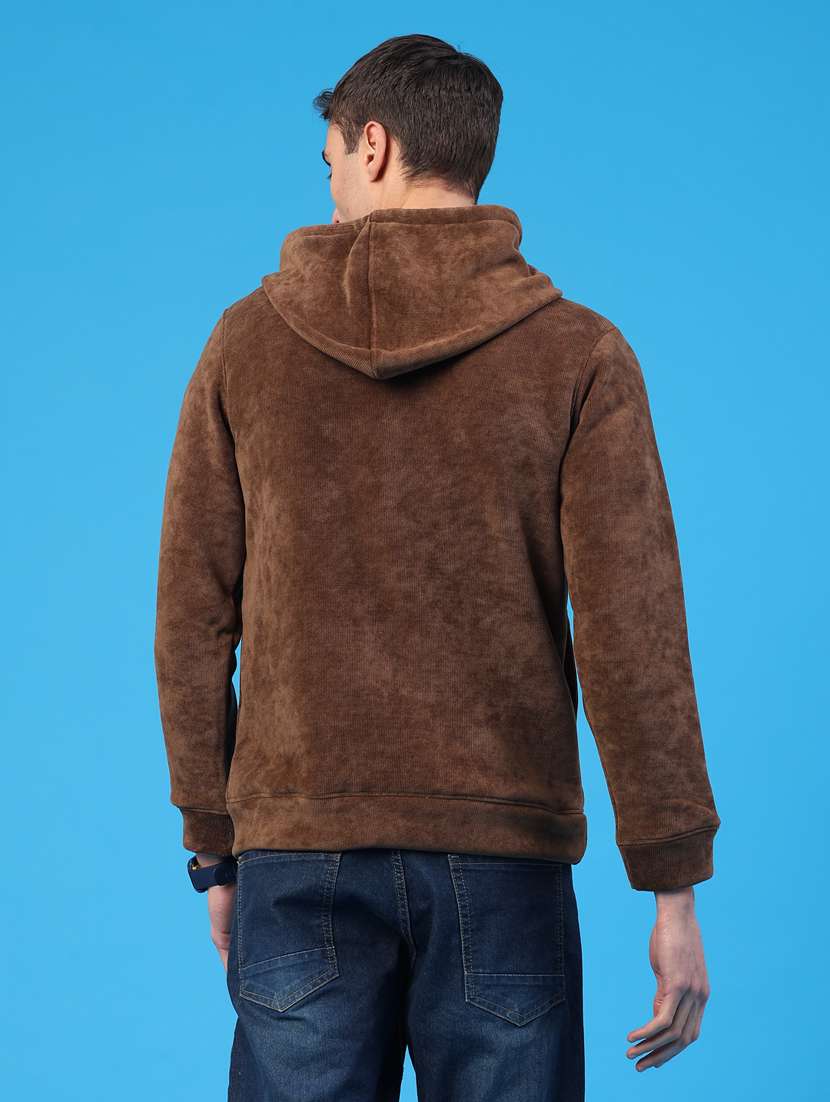 men solid long sleeve hooded sweatshirt - 22183163 -  Standard Image - 3