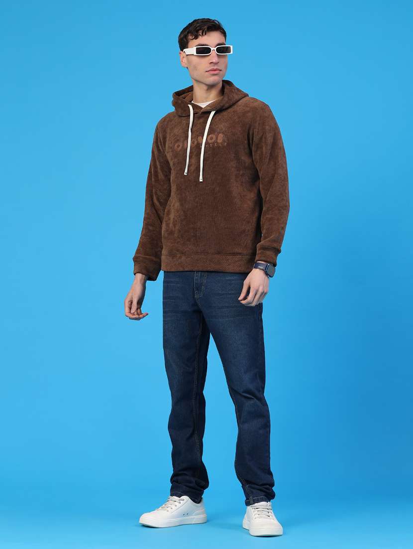 men solid long sleeve hooded sweatshirt - 22183163 -  Standard Image - 5