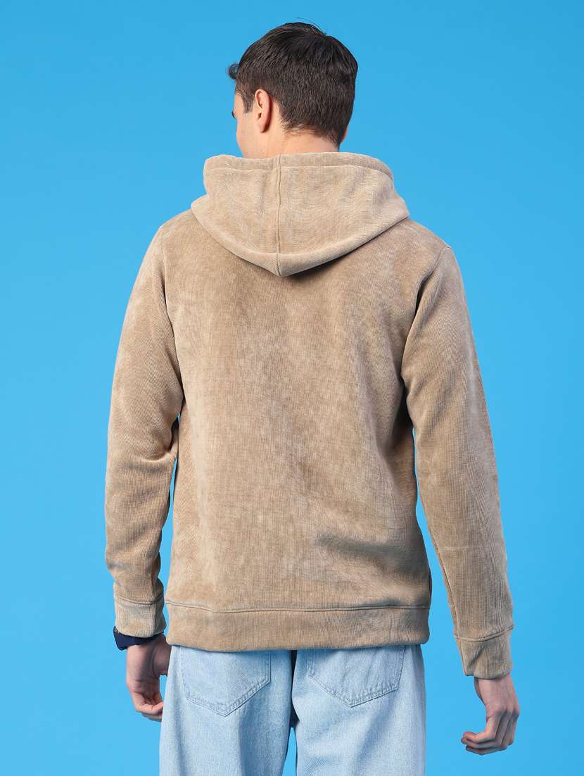 men solid long sleeve hooded sweatshirt - 22183166 -  Standard Image - 3