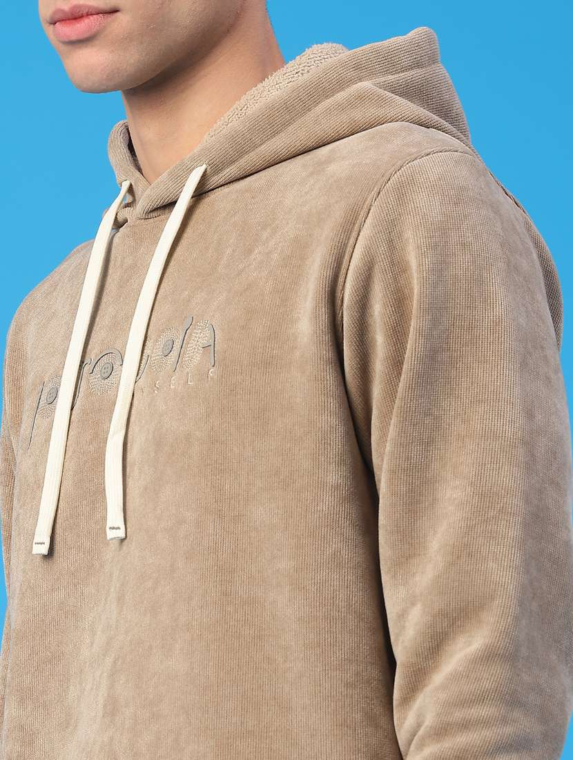 men solid long sleeve hooded sweatshirt - 22183166 -  Standard Image - 5