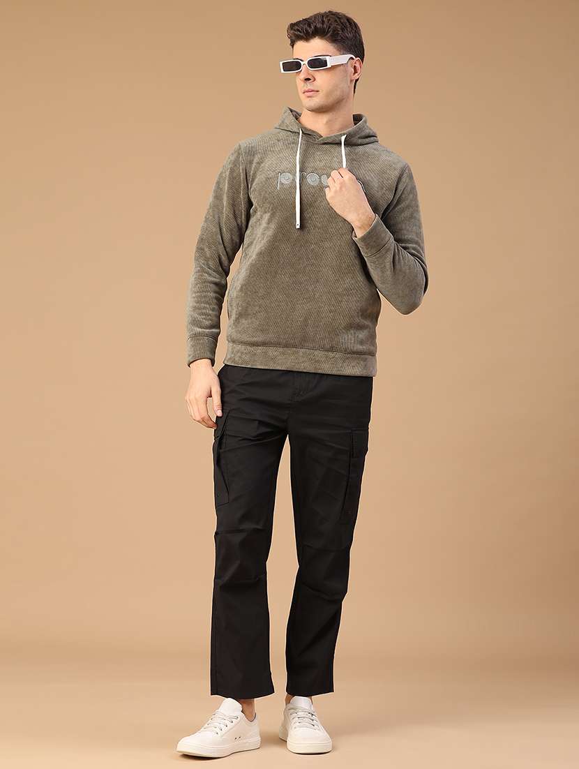 men solid long sleeve hooded sweatshirt - 22183167 -  Standard Image - 5