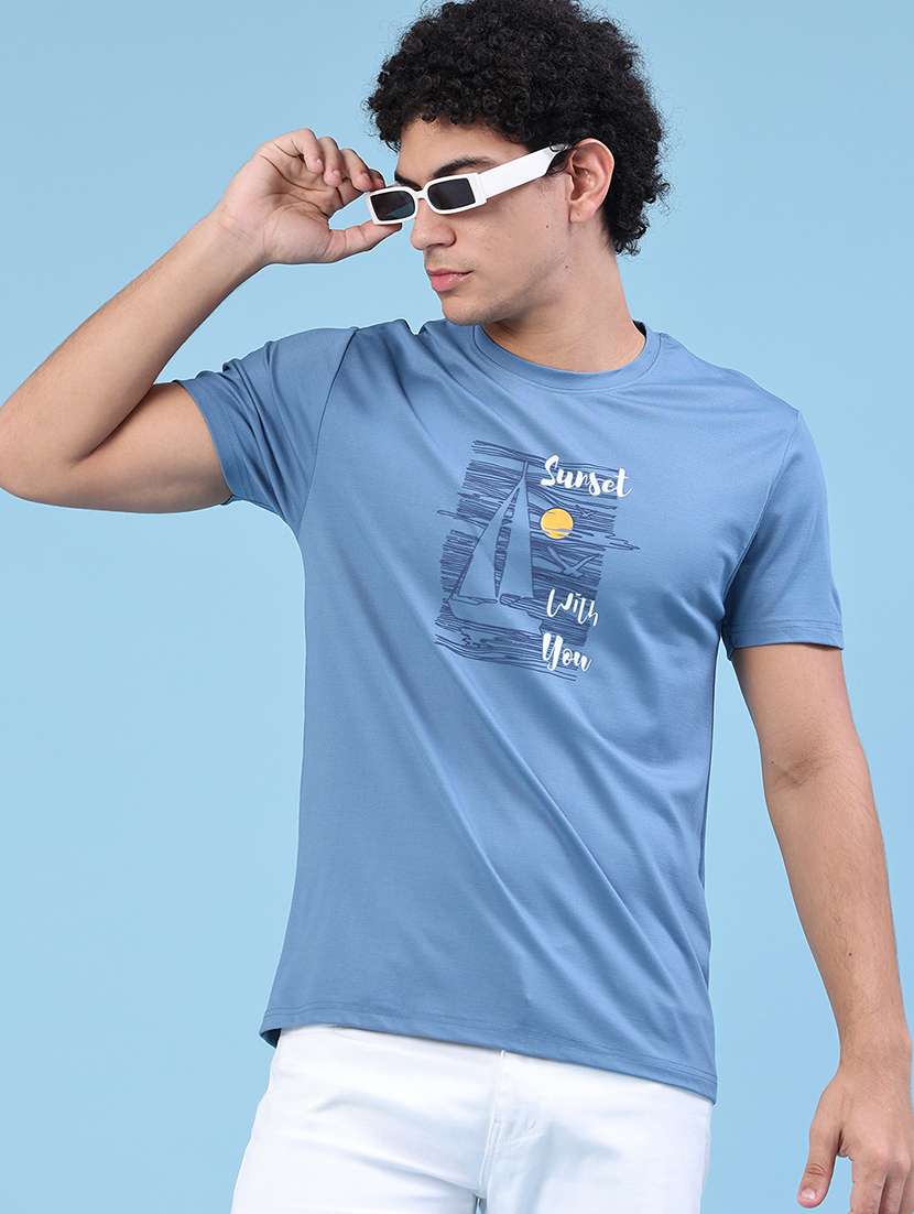 men printed short sleeve slim fit t-shirt
