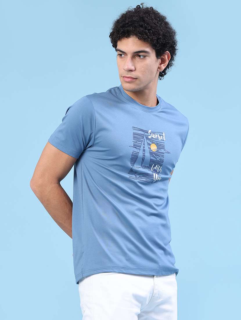 men printed short sleeve slim fit t-shirt - 22183232 -  Standard Image - 3